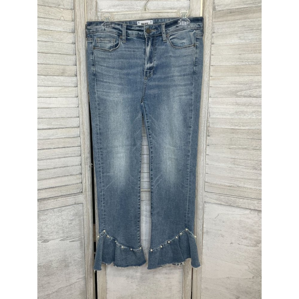 Paige Hoxton Straight Ankle Jeans With Pearls Size 29